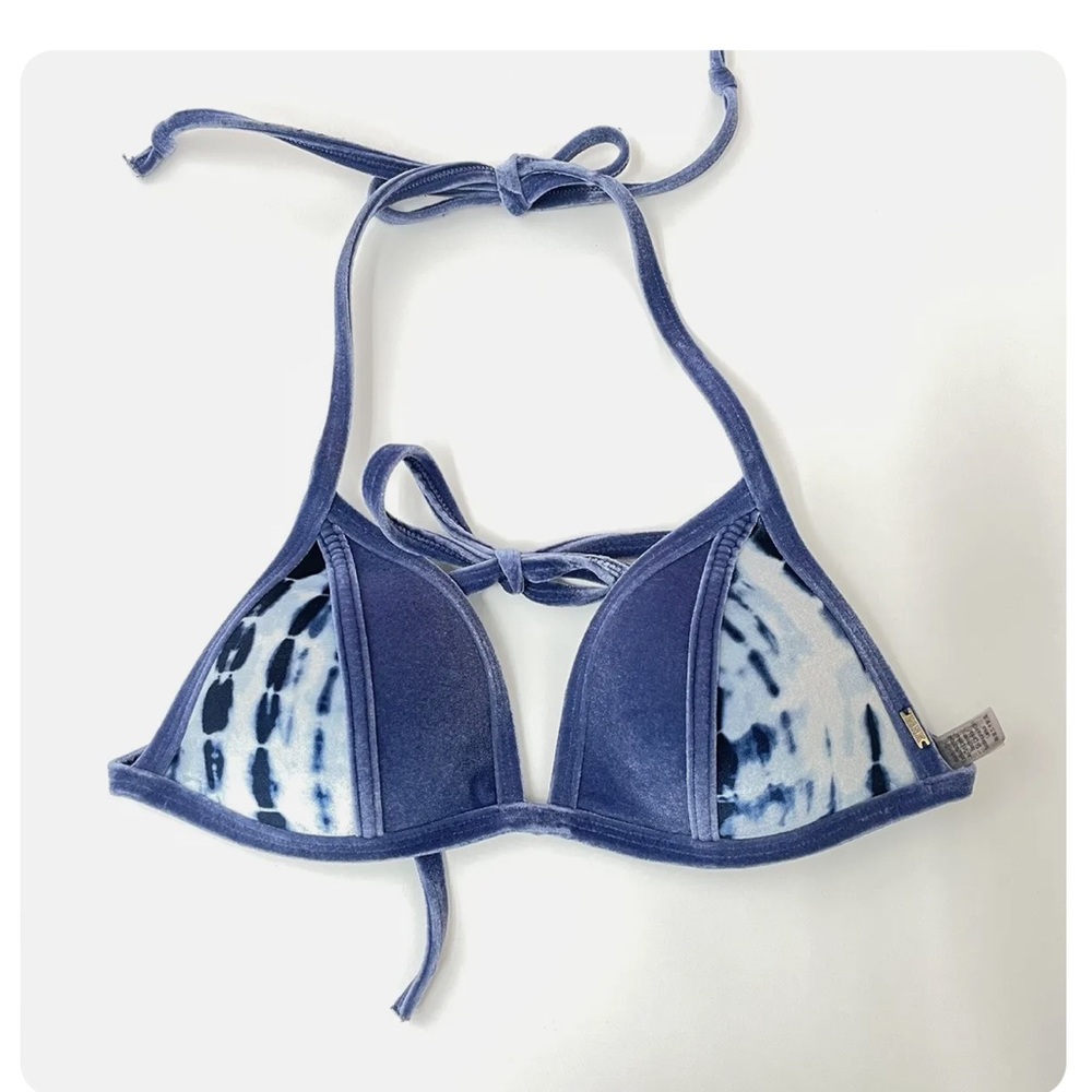 PINK Victorias Secret velvet tie dye  Bikini Top Size Medium Blue